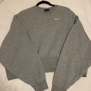 NIKE CROPPED SWEATER (GREY, XS, OVERSIZED)